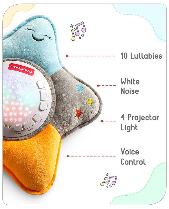 Babyhug Dreamy Light Projector - Multicolor | Soothing Starry Night Light Projector | Creates Calming Sleep Ambiance | Gentle & Safe for Babies | BIS Certified