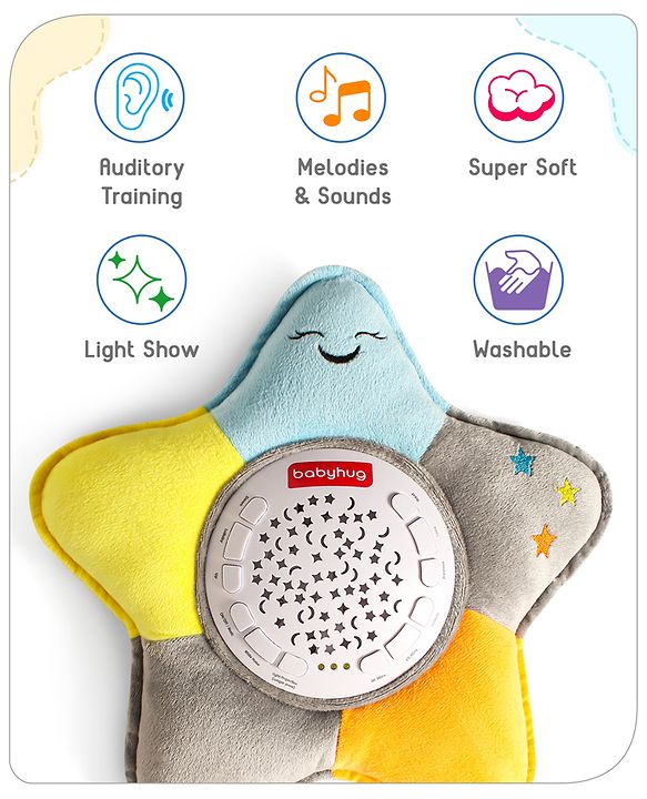 Babyhug Dreamy Light Projector - Multicolor | Soothing Starry Night Light Projector | Creates Calming Sleep Ambiance | Gentle & Safe for Babies | BIS Certified
