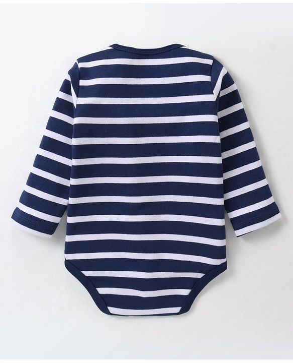 Babyhug 100% Cotton Knit Full Sleeves Alphabet Print Onesies Pack of 3 - Multicolour