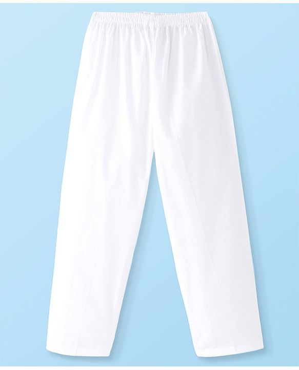 Babyhug Cambric Woven Full Sleeves Embroidered Kurta & Pyjama Set - Off White