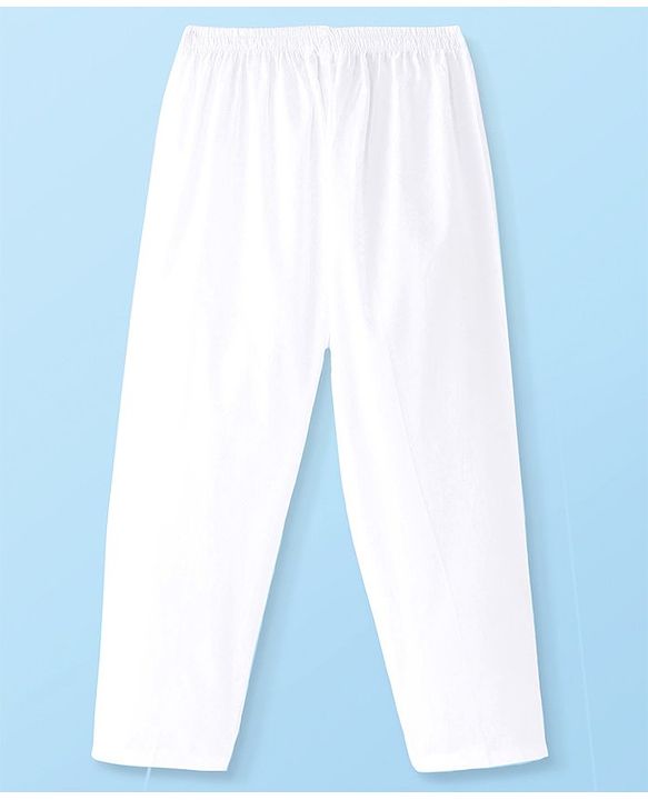 Babyhug Cambric Woven Full Sleeves Embroidered Kurta & Pyjama Set - Off White