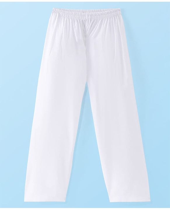 Babyhug Cotton Woven Cambric Embroidered Full Sleeves Kurta & Pyjama Set - White