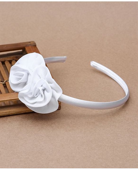 Babyhug Hair Band Floral Applique - White