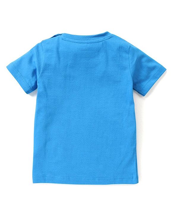 Babyhug Marvel  100% Cotton Knit Half Sleeve Night Suit with Avengers Graphics- Blue