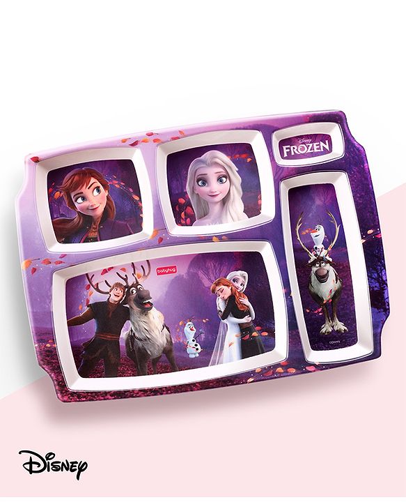 Babyhug Disney Frozen Princess 5 sectioned Melamine Plate - Multicolor