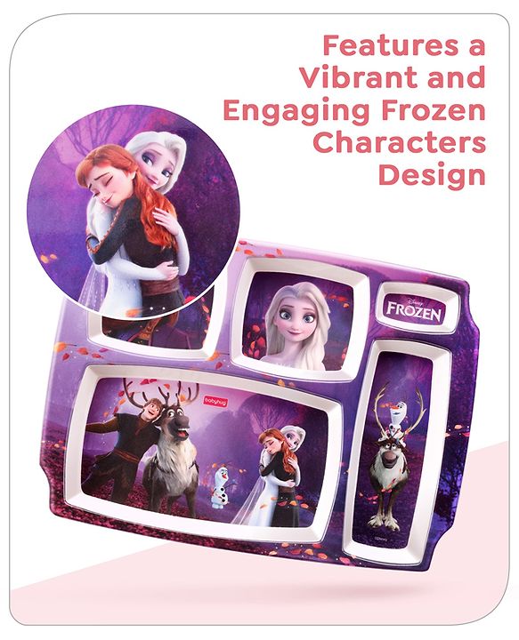 Babyhug Disney Frozen Princess 5 sectioned Melamine Plate - Multicolor
