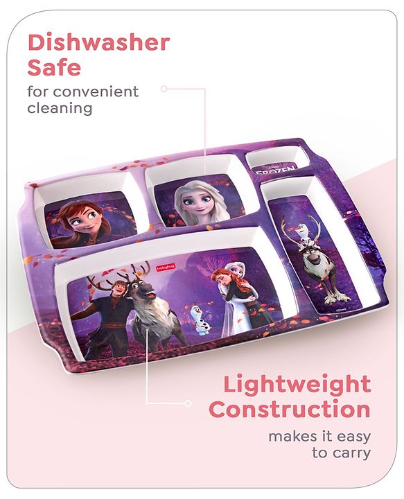 Babyhug Disney Frozen Princess 5 sectioned Melamine Plate - Multicolor