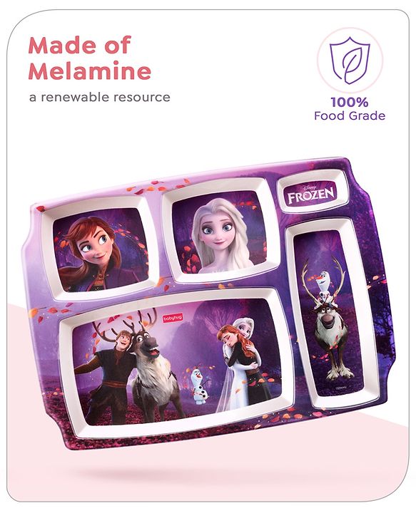 Babyhug Disney Frozen Princess 5 sectioned Melamine Plate - Multicolor