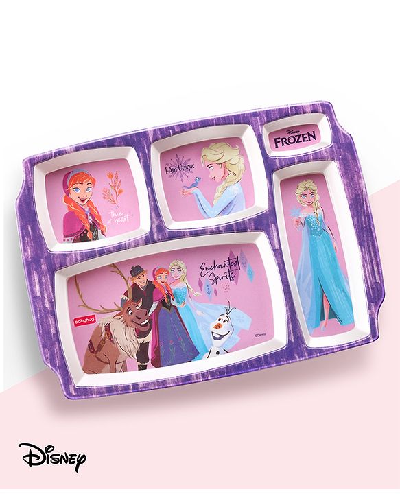 Babyhug Disney Frozen Princess 5 sectioned Melamine Plate - Multicolor
