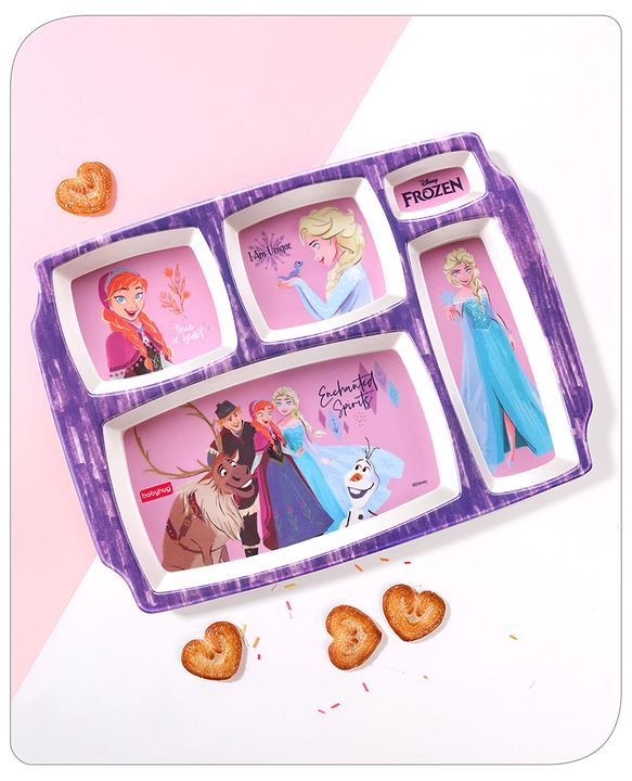 Babyhug Disney Frozen Princess 5 sectioned Melamine Plate - Multicolor