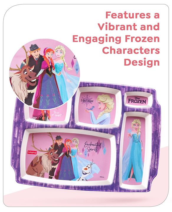 Babyhug Disney Frozen Princess 5 sectioned Melamine Plate - Multicolor