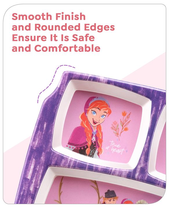 Babyhug Disney Frozen Princess 5 sectioned Melamine Plate - Multicolor