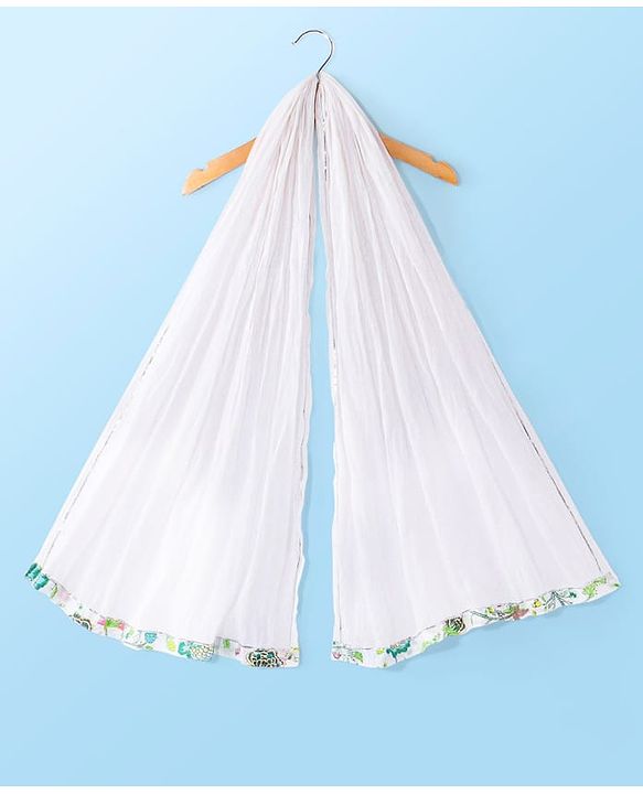 Babyhug Woven Sleeveless Floral Printed Kurta & Gharara Set with Dupatta - White