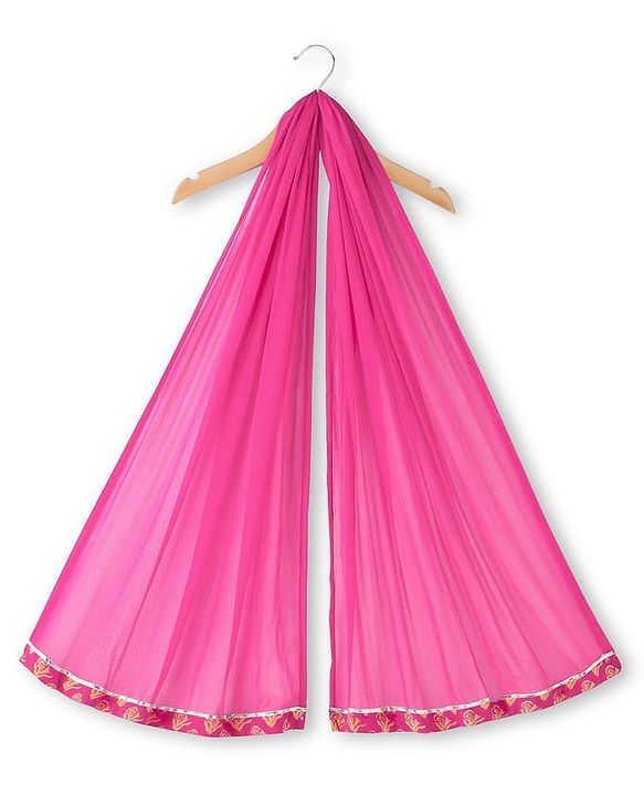 Babyhug Cambric Woven Three Fourth Sleeves Floral Printed Choli & Lehenga Set with Dupatta - Pink