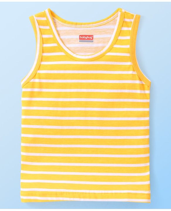 Babyhug 100% Cotton Knit Sleeveless Vests with Striped & Vehicle Print Pack of 3 - Multicolor