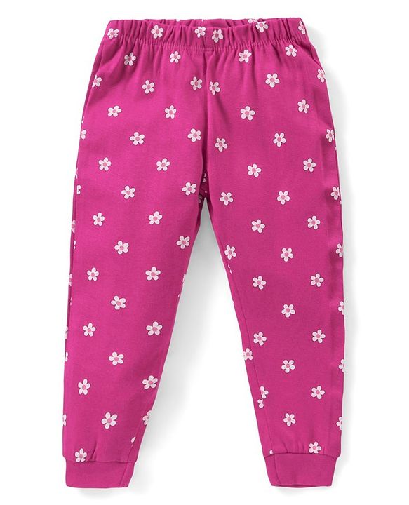 Babyhug Cotton Knit Half Sleeves Bunny Print Night Suit - Purple