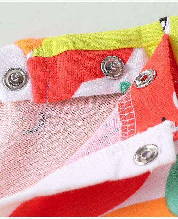 Babyhug Cotton Half Sleeves Nightsuit With Fruit Print-Multicolor.