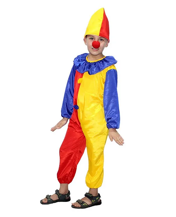 Buy Kaku Fancy Dresses Comic Clown Joker Theme Costume Set Multi