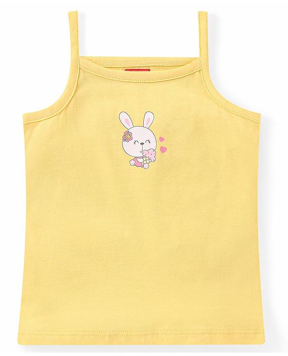 Babyhug 100% Cotton Sleeveless Slips Hearts Floral & Bunny Print Pack of 3 - Multicolour