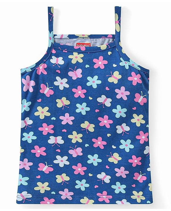 Babyhug 100% Cotton Sleeveless Slips Hearts Floral & Bunny Print Pack of 3 - Multicolour