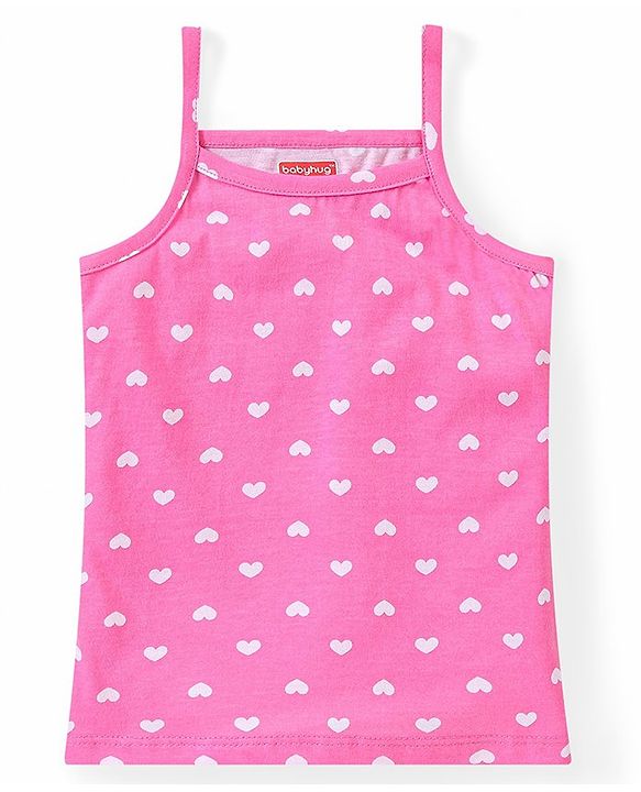 Babyhug 100% Cotton Sleeveless Slips Hearts Floral & Bunny Print Pack of 3 - Multicolour