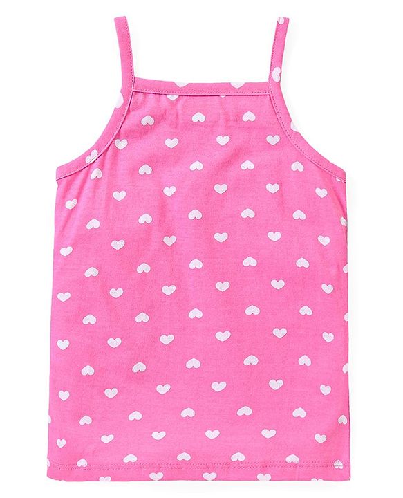 Babyhug 100% Cotton Sleeveless Slips Hearts Floral & Bunny Print Pack of 3 - Multicolour