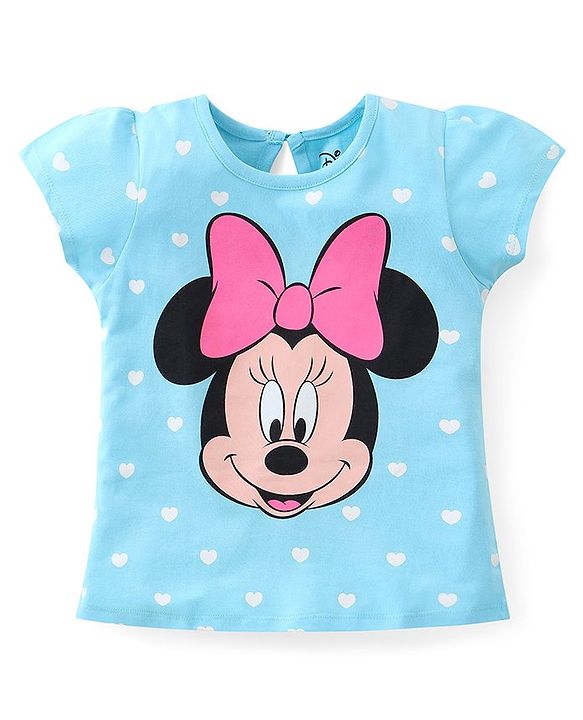 Babyhug Disney Cotton Knit Cap Sleeves Tops with Minnie Mouse Graphics Pack Of 3 - Multicolour