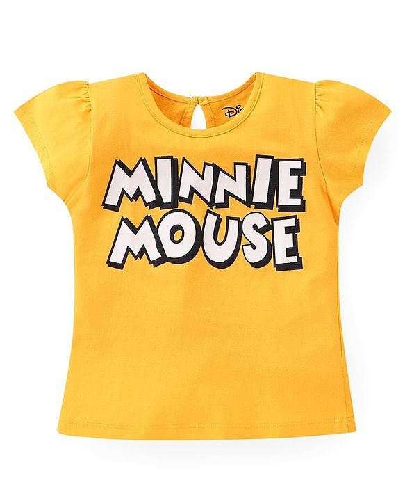 Babyhug Disney Cotton Knit Cap Sleeves Tops with Minnie Mouse Graphics Pack Of 3 - Multicolour