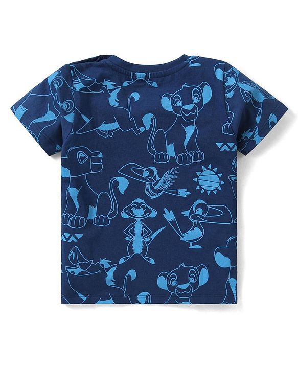 Babyhug Disney Cotton Half Sleeves T-Shirts With Lion King Graphics  Pack of 3 - Blue & White