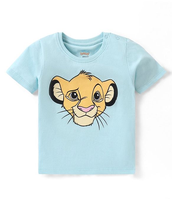 Babyhug Disney Cotton Half Sleeves T-Shirts With Lion King Graphics  Pack of 3 - Blue & White