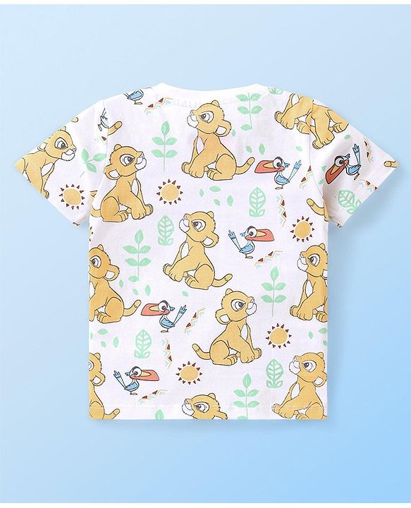 Babyhug Disney Cotton Half Sleeves T-Shirts With Lion King Graphics  Pack of 3 - Blue & White