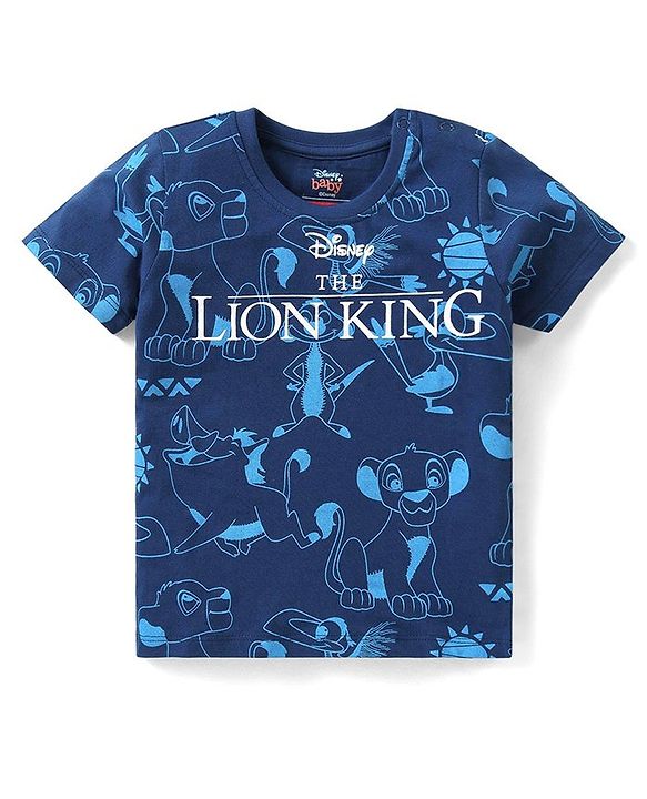 Babyhug Disney Cotton Half Sleeves T-Shirts With Lion King Graphics  Pack of 3 - Blue & White