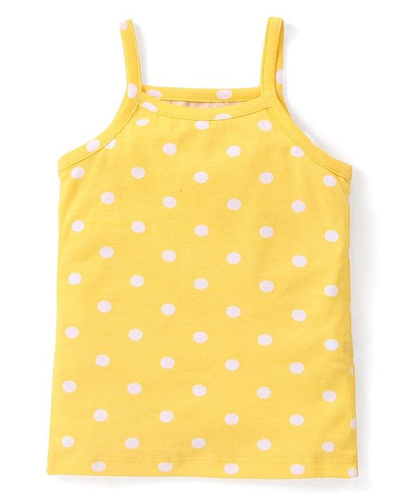 Babyhug 100% Cotton Knit Sleeveless Slip with Floral and Polka Dots Print Pack of 3 - Multicolor