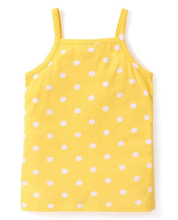 Babyhug 100% Cotton Knit Sleeveless Slip with Floral and Polka Dots Print Pack of 3 - Multicolor