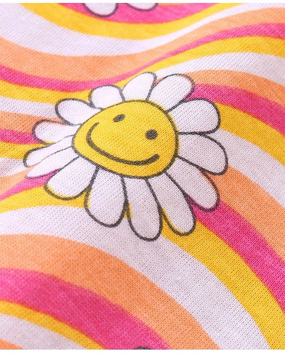 Babyhug 100% Cotton Knit Sleeveless Slip with Floral and Polka Dots Print Pack of 3 - Multicolor