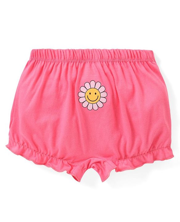 Babyhug 100% Cotton Knit Bloomers with Polka Dots & Floral Print  Pack of 3 - Multicolour