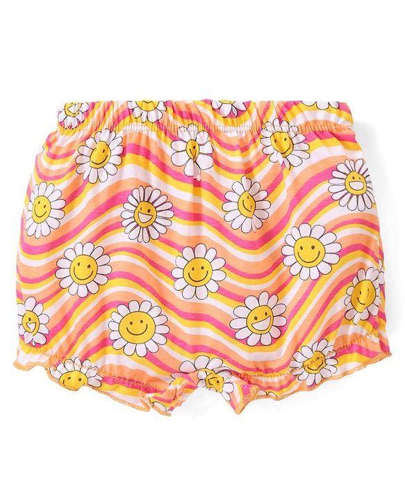 Babyhug 100% Cotton Knit Bloomers with Polka Dots & Floral Print  Pack of 3 - Multicolour