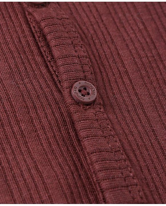 Babyhug Full Sleeves Front Open Solid Colour Thermal Vests Pack of 2 - Brown & Purple