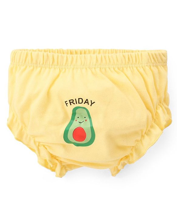 Babyhug 100% Cotton Knit Bloomers with Fruits Print Pack of 7 - Multicolor