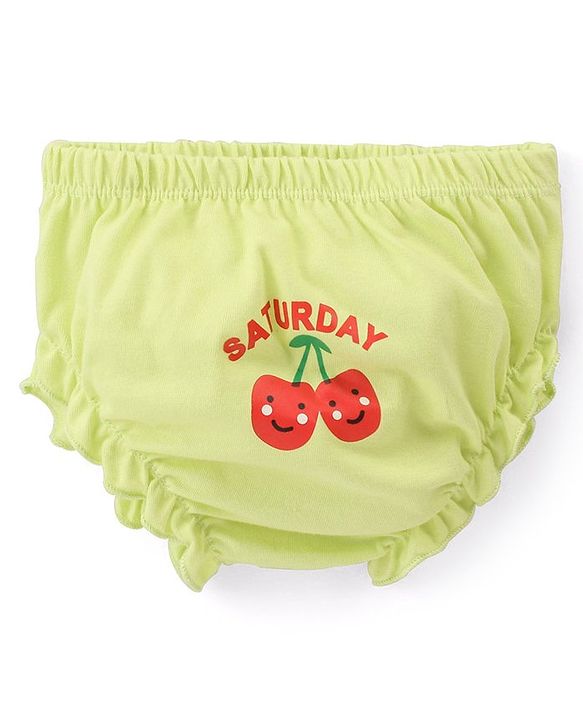 Babyhug 100% Cotton Knit Bloomers with Fruits Print Pack of 7 - Multicolor
