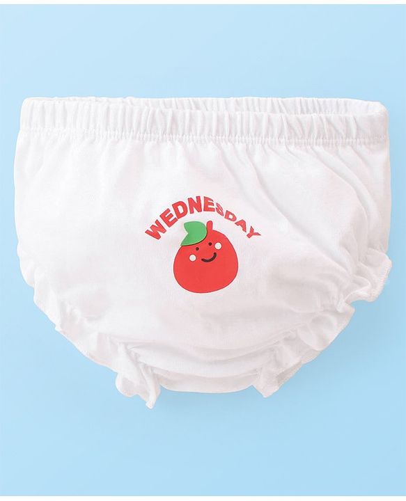 Babyhug 100% Cotton Knit Bloomers with Fruits Print Pack of 7 - Multicolor