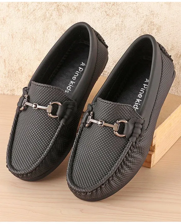 Pine Kids Slip On Formal Shoes Black