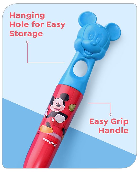 Babyhug Disney Bottle Cleaning Brush with Mickey Mouse Print - Red