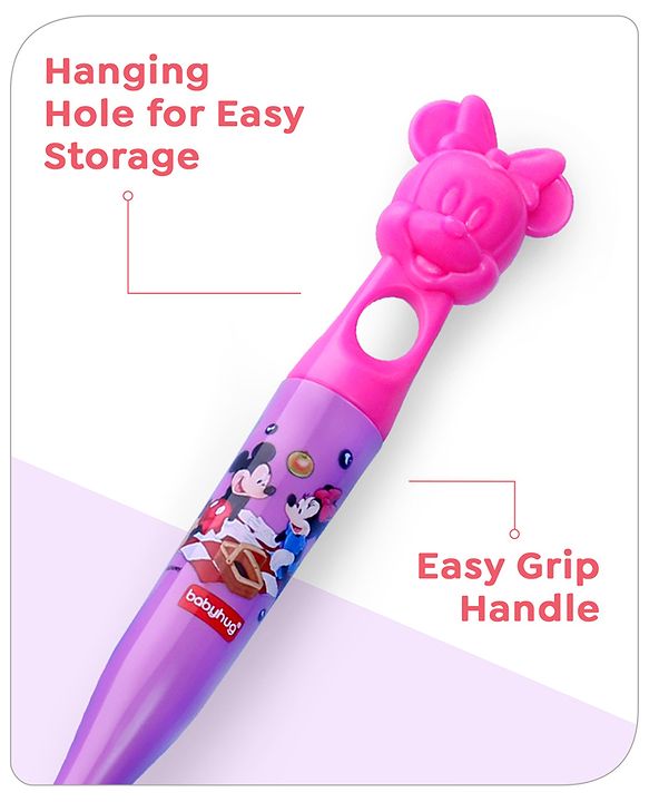 Babyhug Disney Bottle Cleaning Brush with Mickey Mouse Print - Red