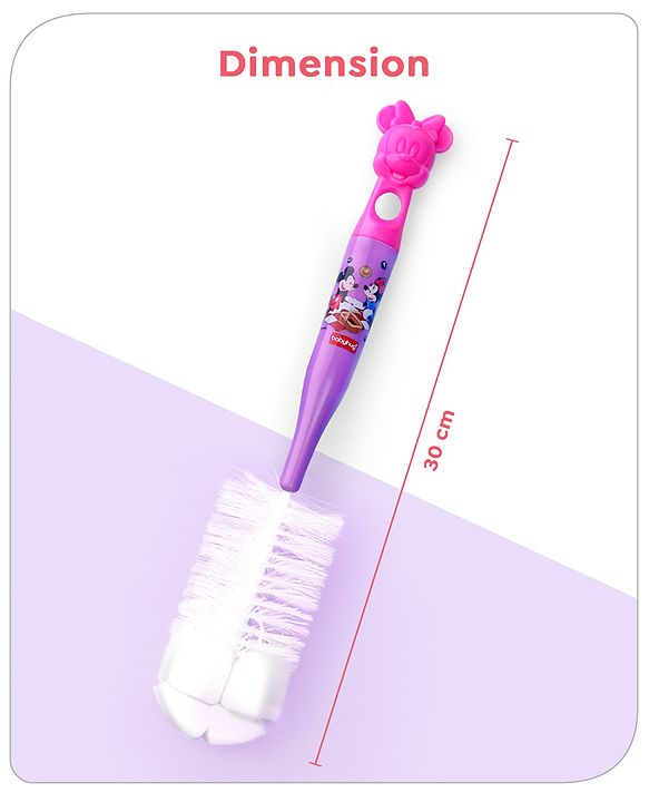 Babyhug Disney Bottle Cleaning Brush with Mickey Mouse Print - Red