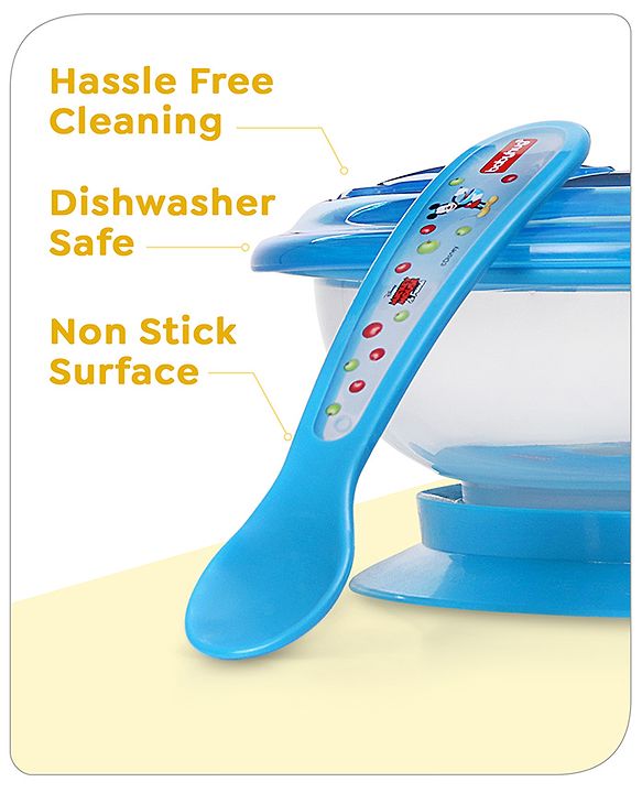 Babyhug Diseny Mickey Designed Suction Bowl with Spoon  Light Blue - 300 ml