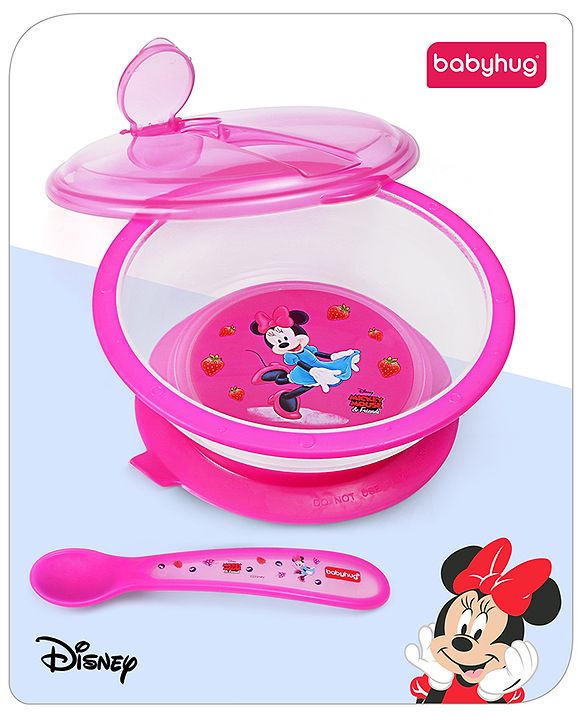 Babyhug Diseny Mickey Designed Suction Bowl with Spoon  Light Blue - 300 ml