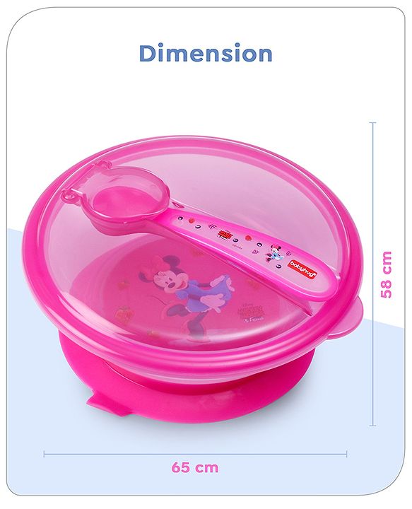 Babyhug Diseny Mickey Designed Suction Bowl with Spoon  Light Blue - 300 ml