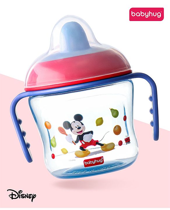 Babyhug Hard Spout Baby Sipper Cup with Anti-Spill Design, Pink & Purple-150 ml | BPA Free | Twin Handle | Lightweight