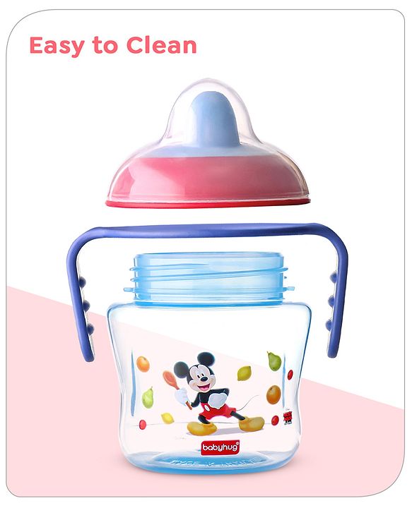 Babyhug Hard Spout Baby Sipper Cup with Anti-Spill Design, Pink & Purple-150 ml | BPA Free | Twin Handle | Lightweight